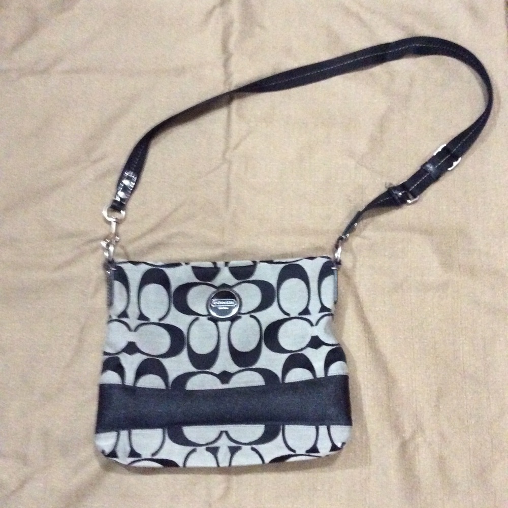 Coach Black and Silver Crossbody Bag